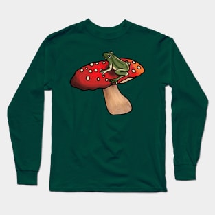 Frog on a Mushroom Long Sleeve T-Shirt